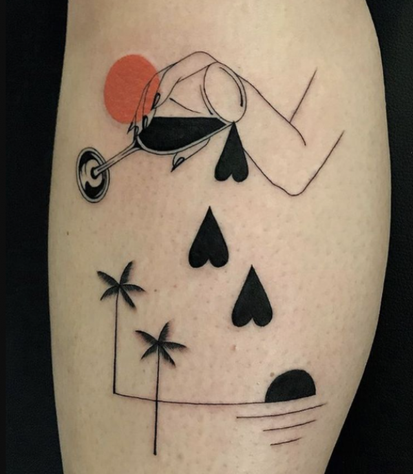 Tato Abstrak dengan Estetika Dotwork